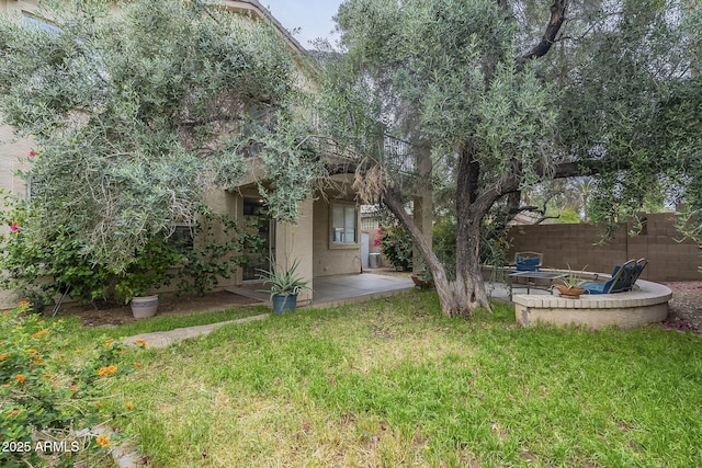 view of yard featuring a patio