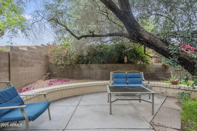 view of patio with a fenced backyard