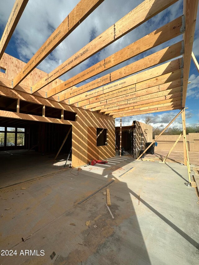 view of unfinished attic