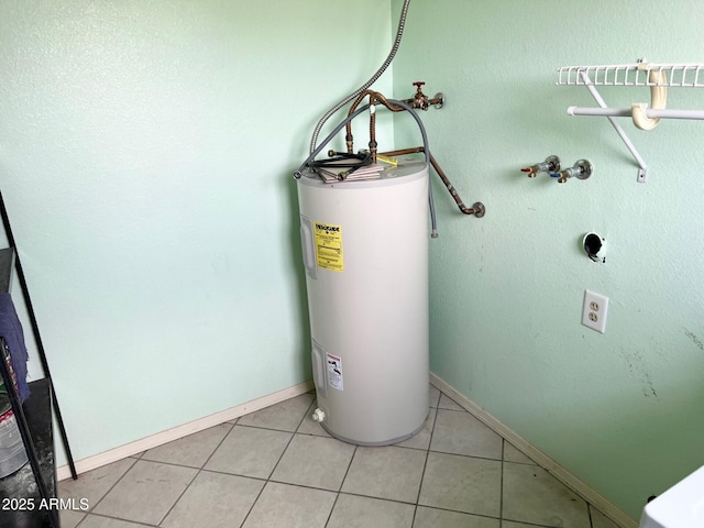 utility room with water heater