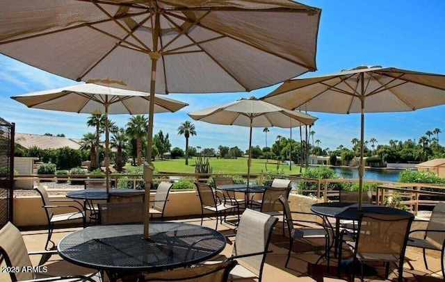 view of patio with outdoor dining area