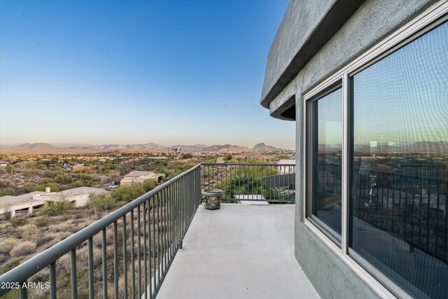 balcony with a mountain view