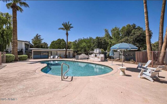 view of pool featuring a patio area