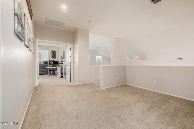 6971 W El Cortez Pl, Peoria, AZ 85383 - hallway featuring carpet flooring, baseboards, an office area, plenty of natural light, and recessed lighting