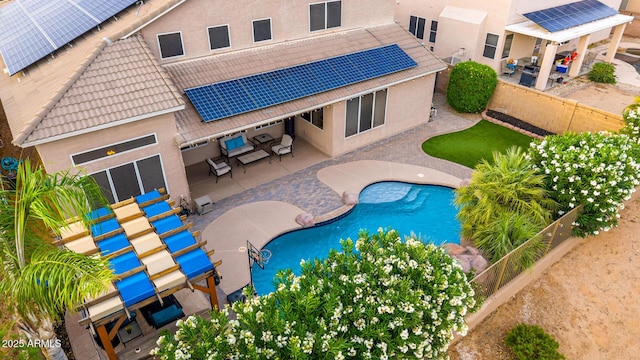 6971 W El Cortez Pl, Peoria, AZ 85383 - view of swimming pool with a patio area, outdoor lounge area, outdoor dining area, and a fenced backyard