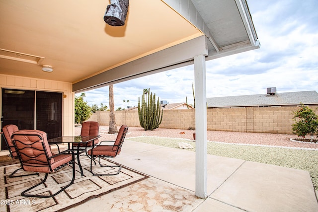 view of patio featuring a fenced backyard