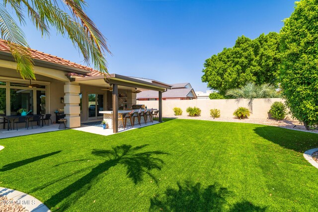 view of yard with a patio area