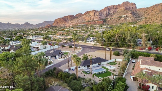 aerial view with a mountain view