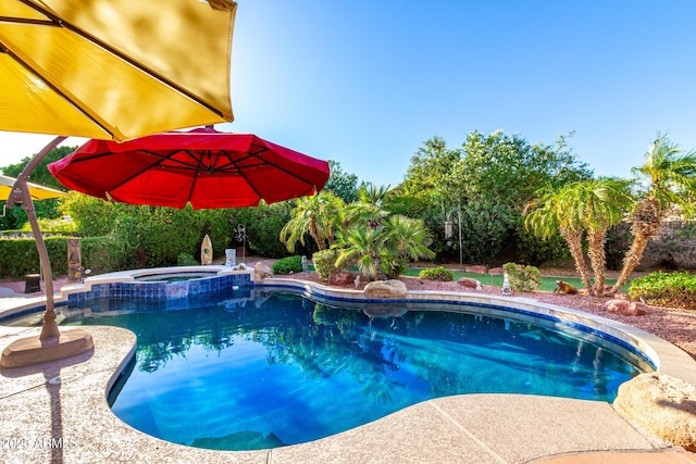 2058 E Marlene Dr, Gilbert, AZ 85296 - view of swimming pool with a pool with connected hot tub