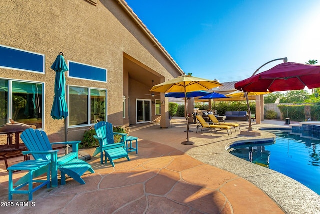 2058 E Marlene Dr, Gilbert, AZ 85296 - view of swimming pool featuring a patio area and an outdoor living space