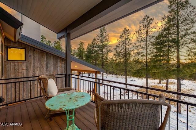 view of deck at dusk