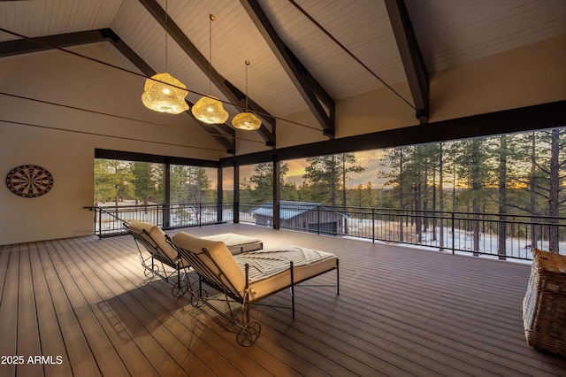 view of deck at dusk