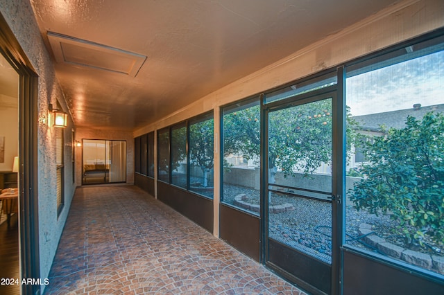 view of unfurnished sunroom