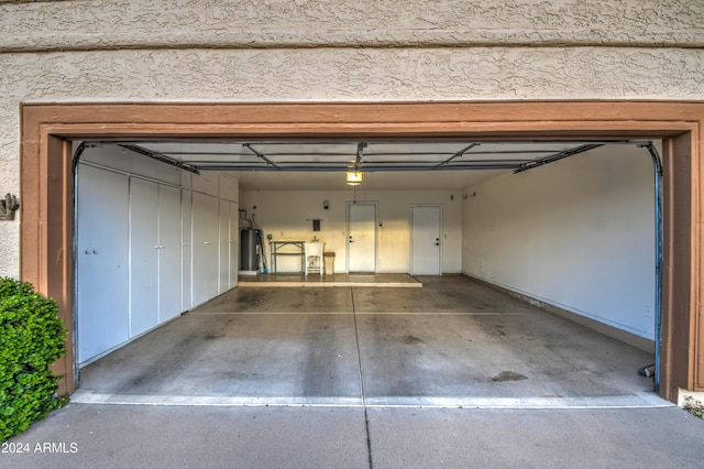 garage with electric water heater