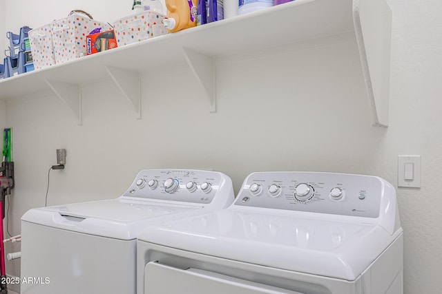 laundry area featuring separate washer and dryer