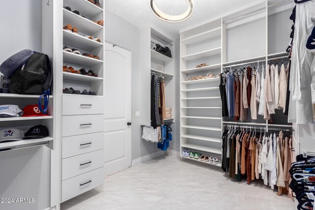 view of walk in closet