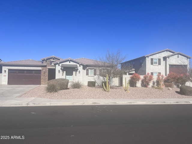 single story home with a garage