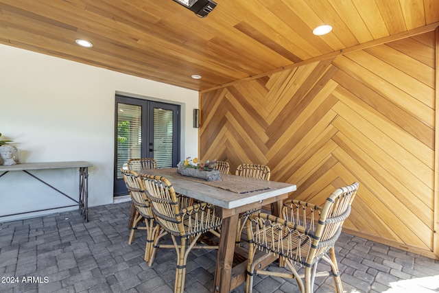 interior space featuring french doors