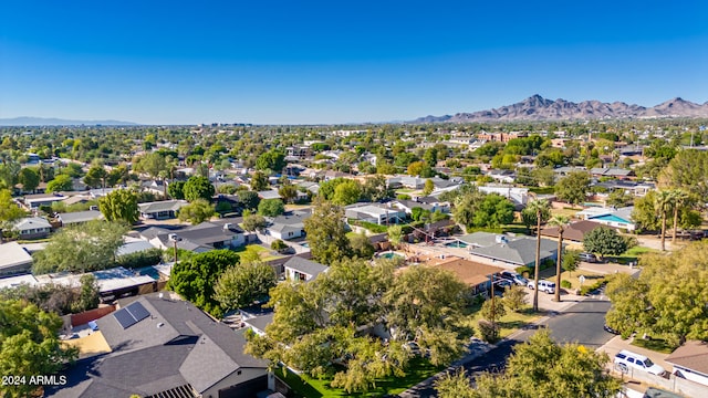 drone / aerial view with a mountain view