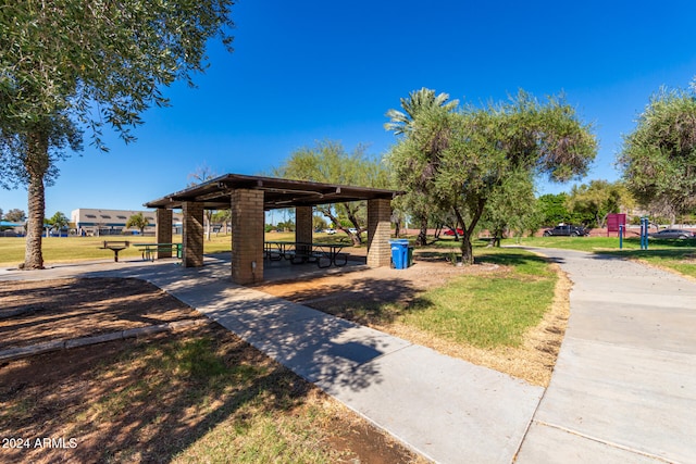 view of home's community featuring a gazebo and a lawn