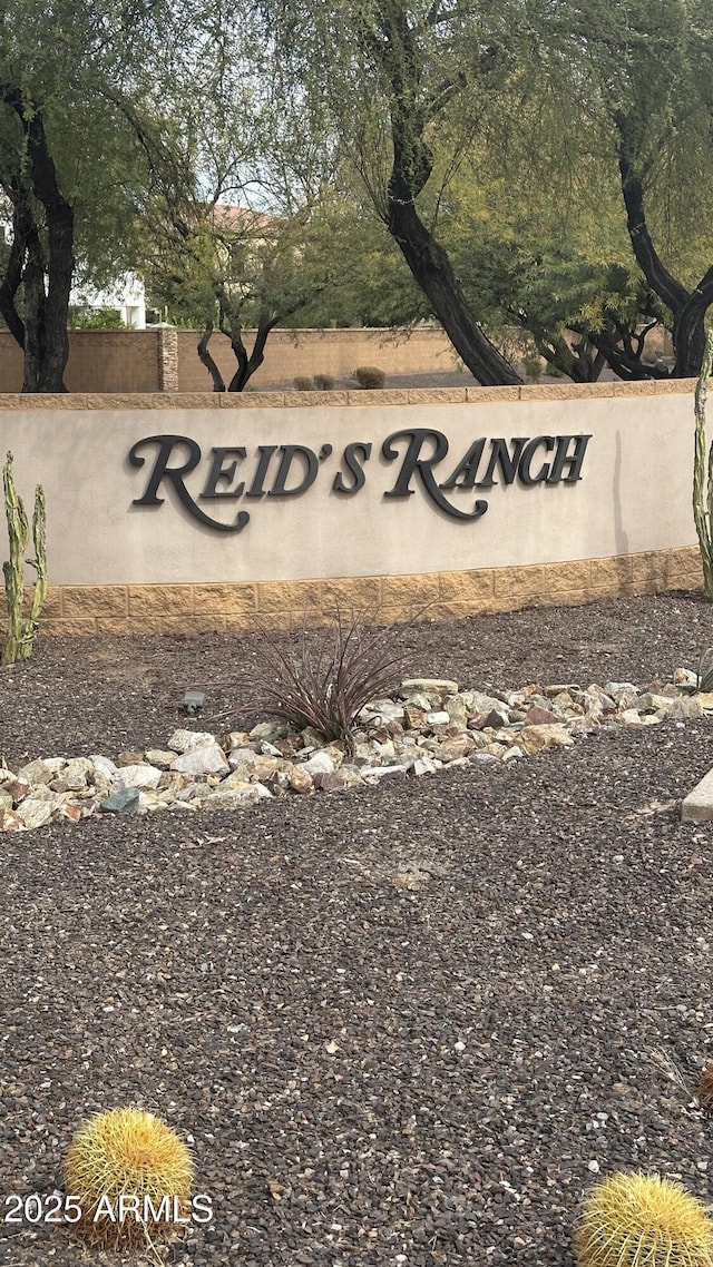 view of community sign