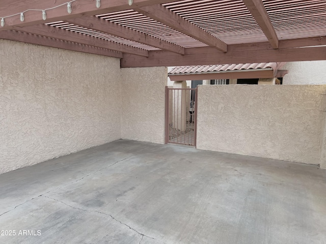 view of patio featuring a pergola