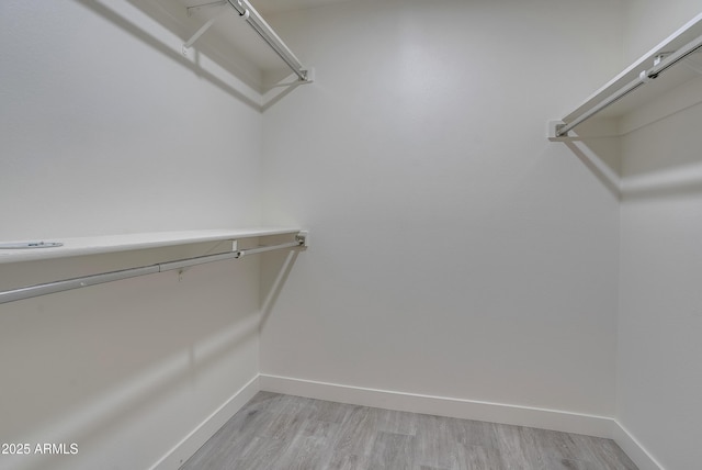 walk in closet featuring light wood finished floors