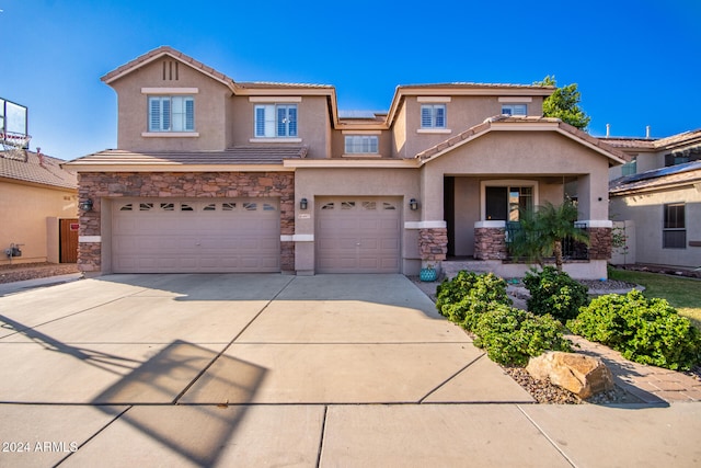 view of front of house with a garage