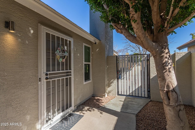 5210 W Jupiter Way N, Chandler, AZ 85226 - property entrance featuring a gate and stucco siding