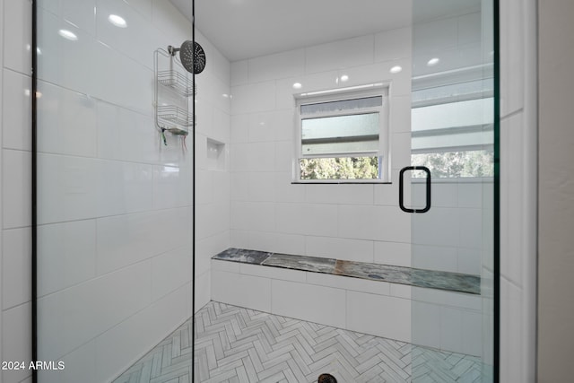 bathroom featuring walk in shower