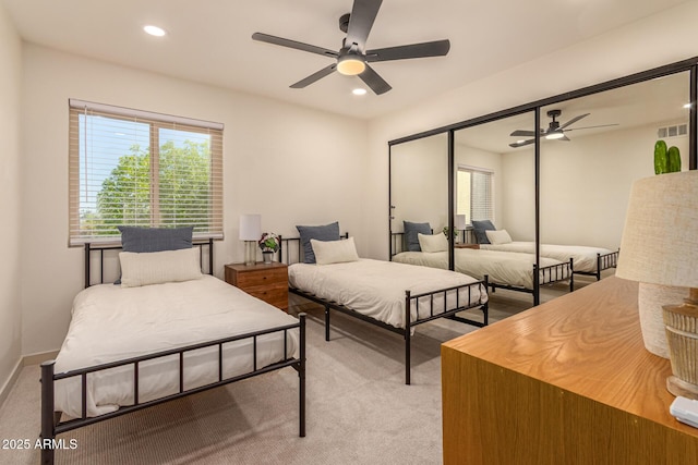 461 W Holmes Ave Unit 323, Mesa, AZ 85210 - carpeted bedroom with recessed lighting and ceiling fan