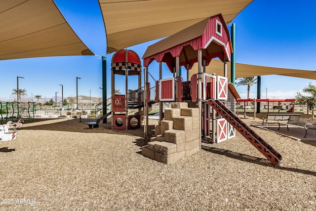 view of community jungle gym