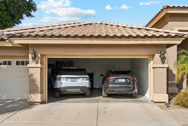 view of garage