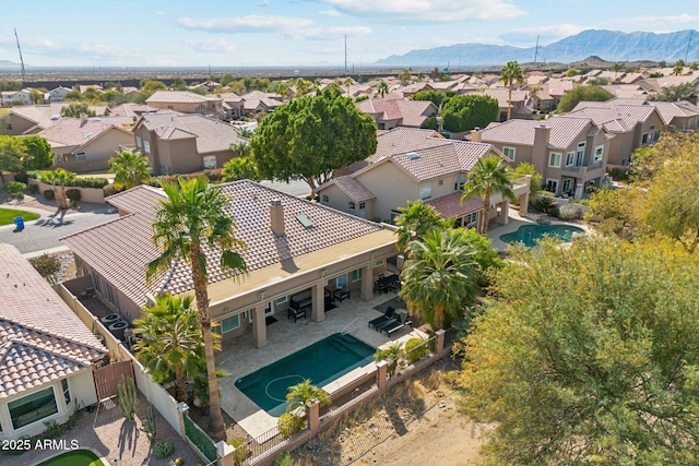 bird's eye view featuring a mountain view