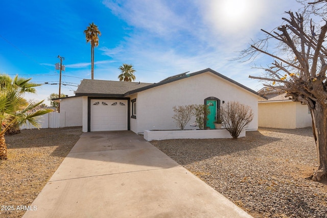 single story home with a garage