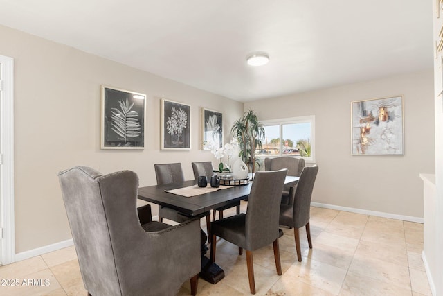 view of tiled dining room