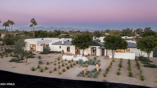 view of front of house with a mountain view