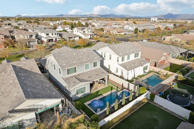 bird's eye view featuring a mountain view