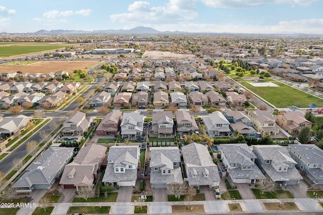 bird's eye view featuring a mountain view