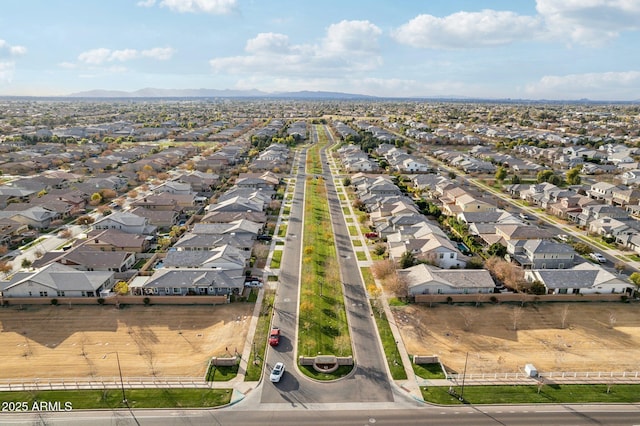 bird's eye view with a mountain view