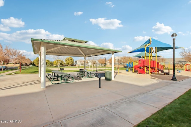 view of property's community with a gazebo and a playground