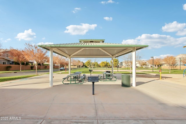 view of community with a gazebo