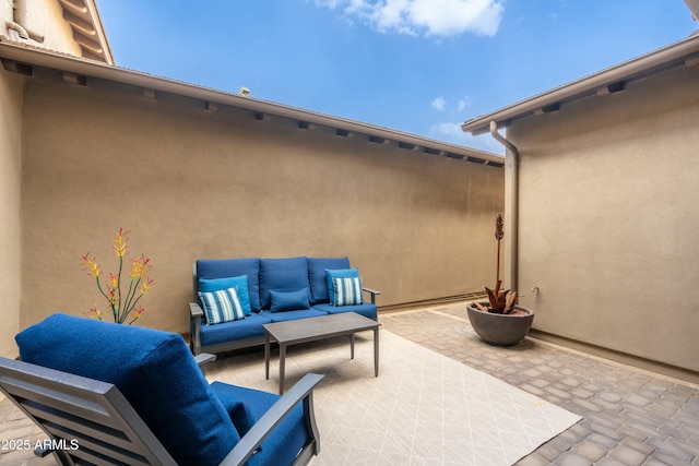 view of patio with an outdoor living space