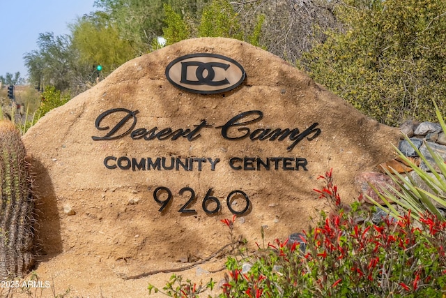 view of community sign