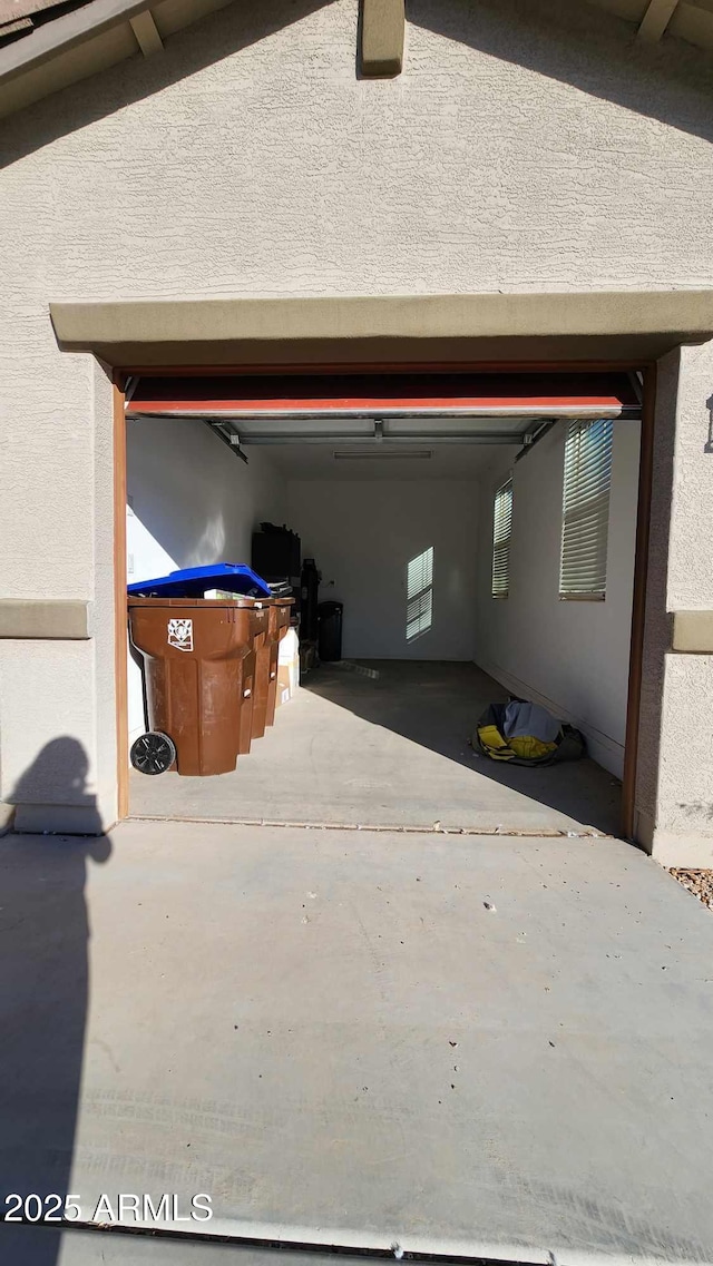 view of garage