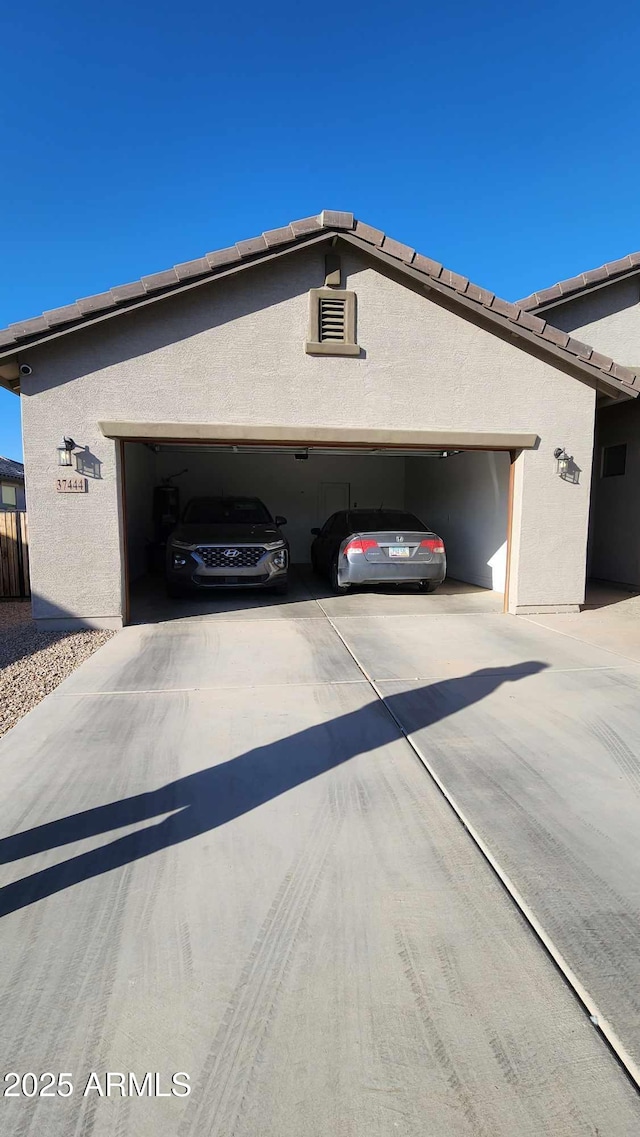 view of garage