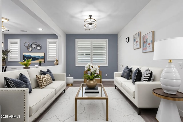 1501 E Rakestraw Ln, Gilbert, AZ 85298 - living room with baseboards and recessed lighting