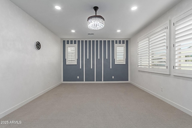1501 E Rakestraw Ln, Gilbert, AZ 85298 - carpeted empty room featuring recessed lighting, baseboards, and a chandelier