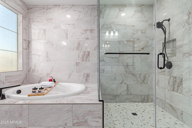 1501 E Rakestraw Ln, Gilbert, AZ 85298 - bathroom featuring tiled shower and a bath