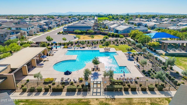 1501 E Rakestraw Ln, Gilbert, AZ 85298 - aerial view of residential area featuring a pool area